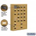Salsbury Cell Phone Storage Locker - with Front Access Panel - 7 Door High Unit (5 Inch Deep Compartments) - 20 A Doors (19 usable) and 4 B Doors - Gold - Surface Mounted - Resettable Combination Locks